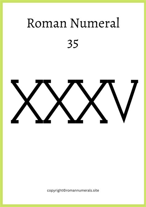 roman numerals 35